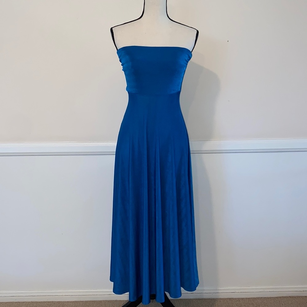 MAEVE Blue Strapless Dress